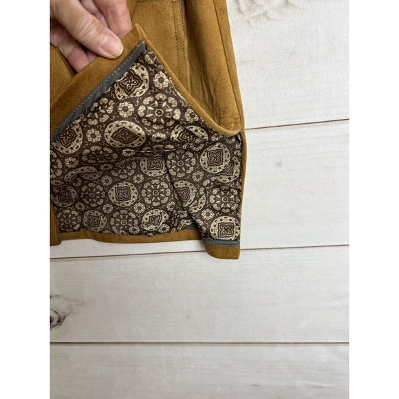 Vintage Startown Jacket Mens 40 Tan Suede Leather Yukon Lined Button Pockets 70s - Picture 6 of 16